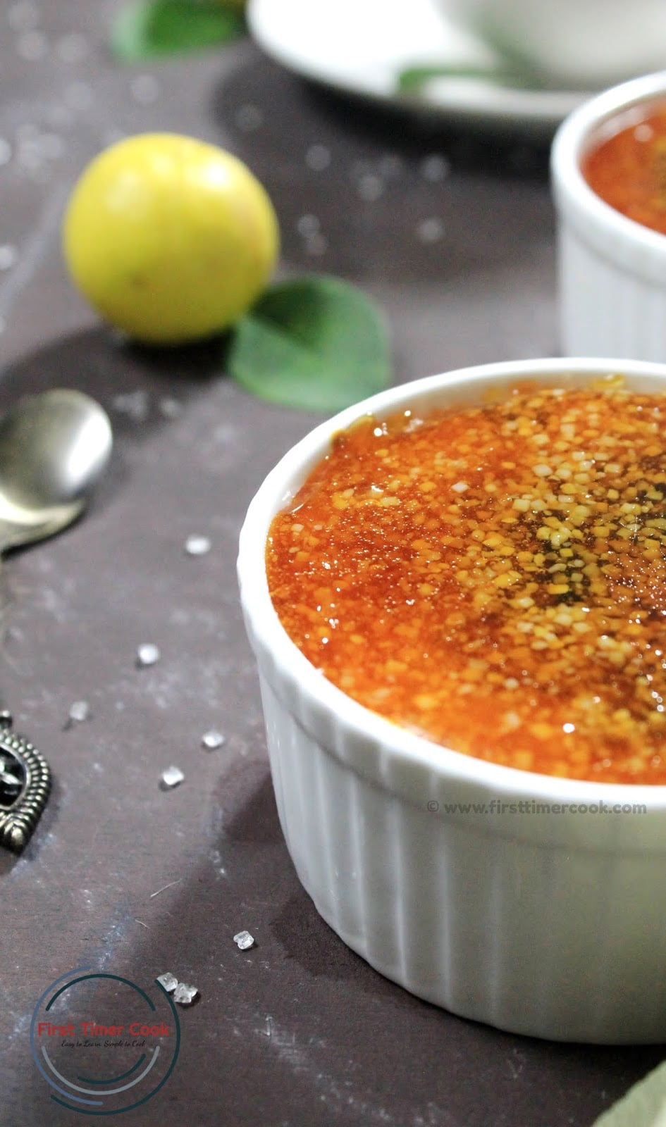 Egg-free Lemon Creme Brulee - First Timer Cook