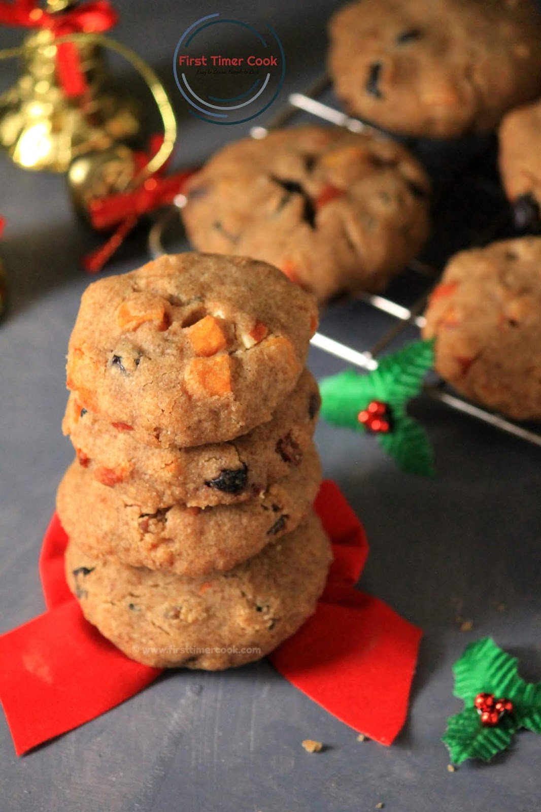 Christmas Fruit Cookies - Vegan version - First Timer Cook