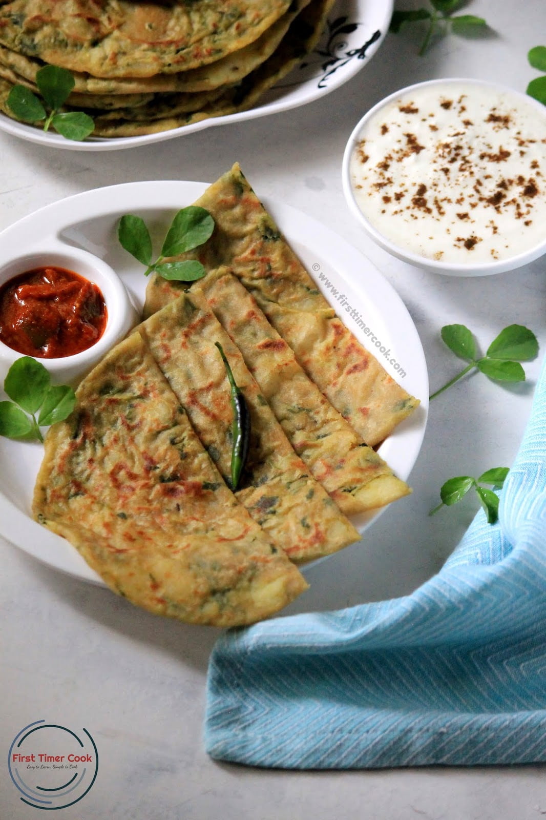 Aloo-Methi Stuffed Paratha | Potato-Fenugreek leaves Stuffed Indian ...