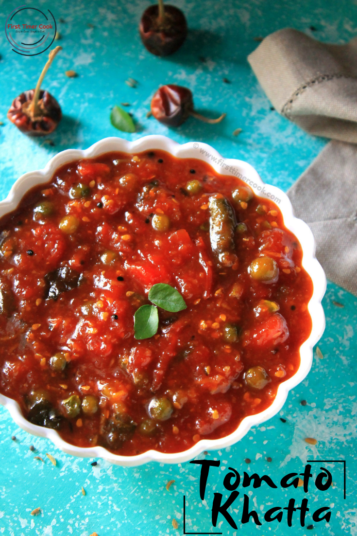 Tomato Khatta | Sweet Tomato Relish - First Timer Cook