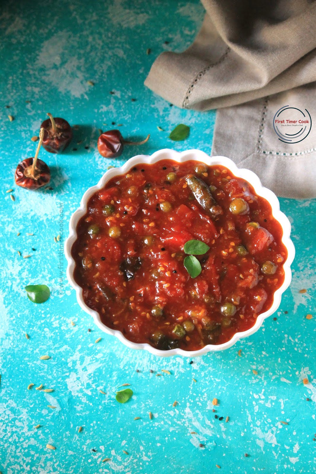 Tomato Khatta | Sweet Tomato Relish - First Timer Cook