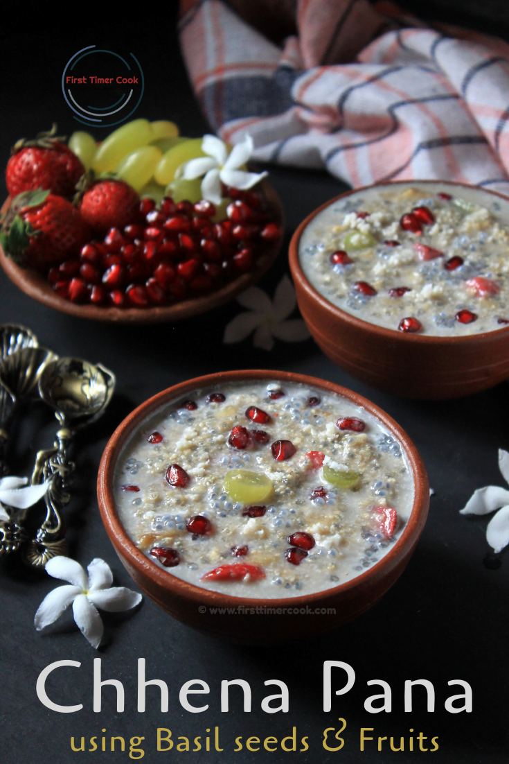 Odia Chhena Pana using Basil seeds Fruits First Timer Cook