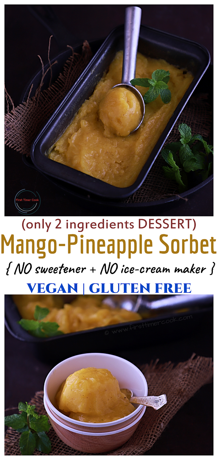 Mango pineapple sorbet without ice cream maker new arrivals