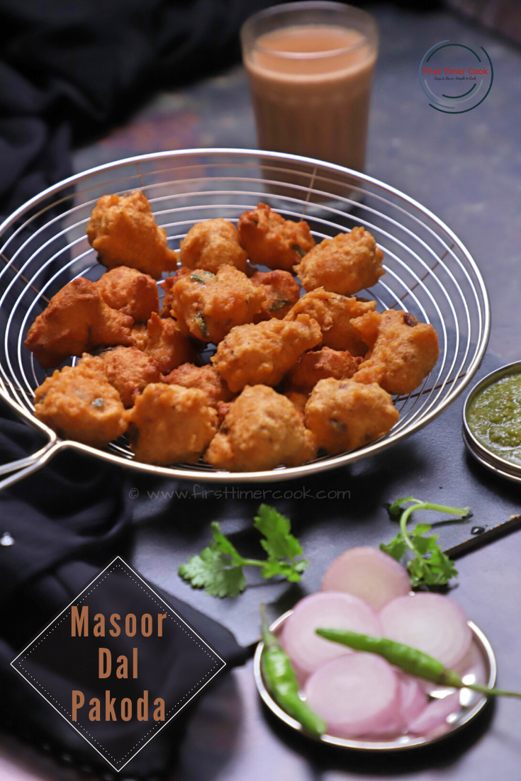 Masoor Dal Pakoda | Red Lentil Fritter (VEGAN & GLUTEN FREE)