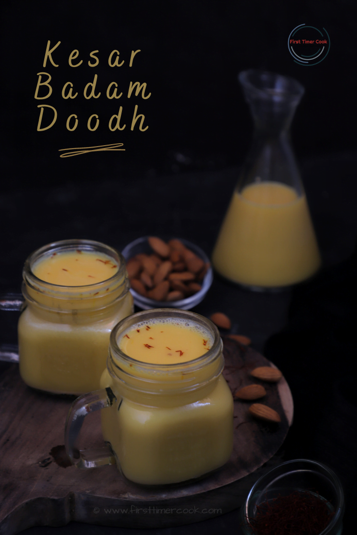 Kesar Badam Doodh | Almond & Saffron infused Milk - First Timer Cook