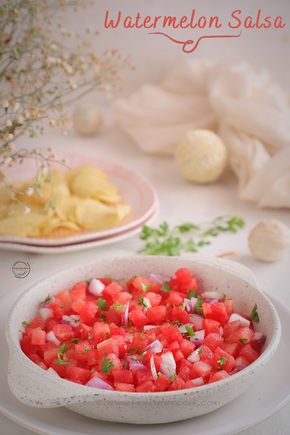 Watermelon Salsa, just 5 ingredients !