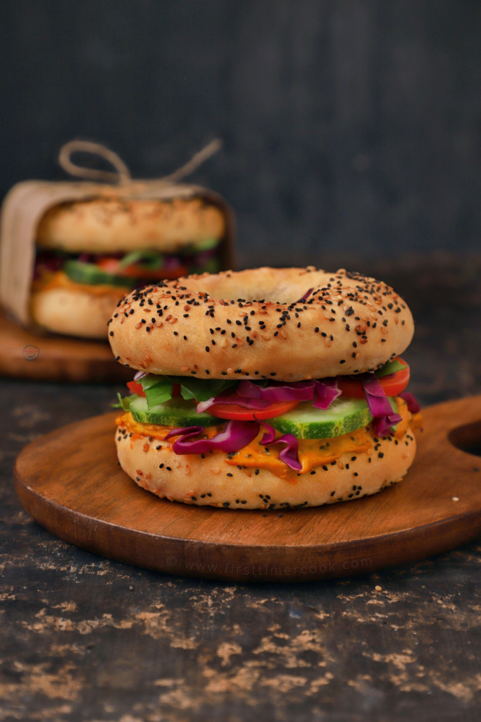 The Best Veggie Everything Bagel Sandwich - This Savory Vegan